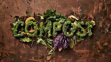 AI generated Generative AI, word Compost made of food waste compost and soil, environmental background, biodegradable kitchen waste, composting organic food photo