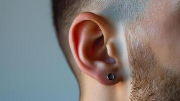 AI generated Men's ear. Close-up of a man's ear. photo