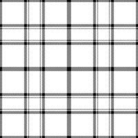 Plaid seamless pattern in black white. Check fabric texture. Vector textile print.