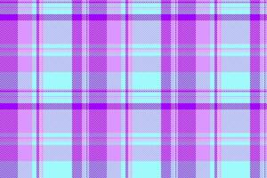 Pure tartan texture plaid, cover vector background textile. Warp pattern check seamless fabric in violet and teal colors.