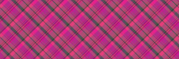 Attire plaid texture textile, variation background seamless tartan. Overlayed pattern fabric vector check in pink and red colors.
