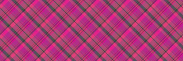 Attire plaid texture textile, variation background seamless tartan. Overlayed pattern fabric vector check in pink and red colors.