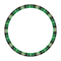 Round frame vector vintage pattern design template. Circle border designs plaid fabric texture. Scottish tartan background for collage art, gif card, handmade crafts.