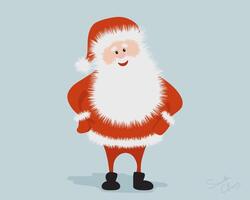 dibujos animados Papa Noel claus con un suave barba personaje. Navidad vector ilustración.