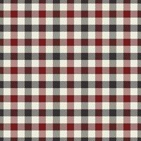 Deluxe check seamless texture, refresh plaid tartan fabric. Random textile vector background pattern in white and red colors.