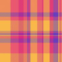 Check textile tartan of plaid background fabric with a texture seamless vector pattern.