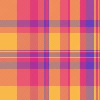 Check textile tartan of plaid background fabric with a texture seamless vector pattern.