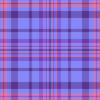 Graphic textile check plaid, checkered texture tartan pattern. Herringbone background fabric vector seamless in blue and violet colors.
