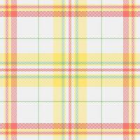 Summer pattern plaid fabric, woven vector check tartan. Picnic background textile seamless texture in white and red colors.