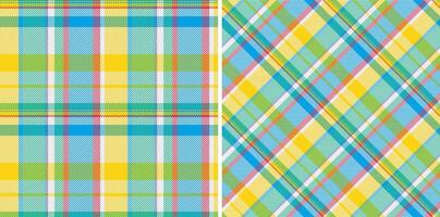 Fabric textile tartan of texture background vector with a seamless plaid check pattern.