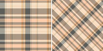 Seamless texture vector of background plaid pattern with a tartan check textile fabric. Set in fall colors in creative gift paper ideas.