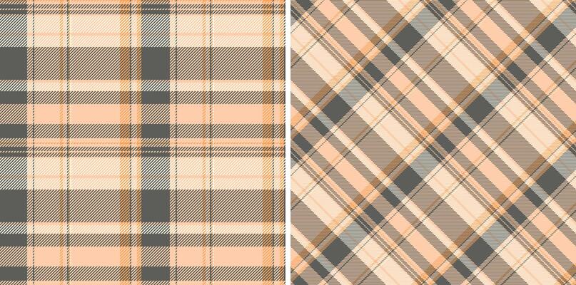 Seamless texture vector of background plaid pattern with a tartan check textile fabric. Set in fall colors in creative gift paper ideas.