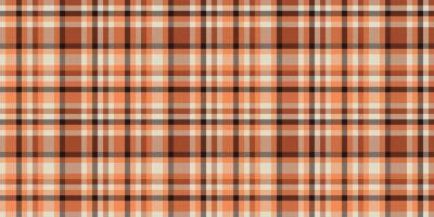 Geometrical vector fabric textile, online plaid seamless pattern. Scratch texture tartan background check in orange and light colors.