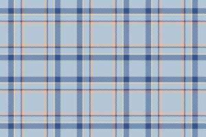 Plaid background, check seamless pattern in blue. Vector fabric texture for textile print, wrapping paper, gift card or wallpaper.