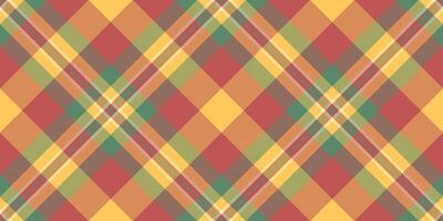 Anniversary tartan vector fabric, december background textile check. Post texture seamless plaid pattern in red and amber colors.