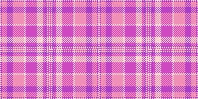 Naked fabric textile texture, scrapbooking plaid vector background. Frame pattern tartan seamless check in pink and magenta colors.