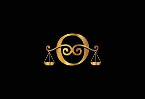 Low firm logo with latter O vector template, Justice logo, Equality, judgement logo vector illustration