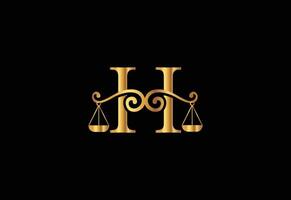 Low firm logo with latter H vector template, Justice logo, Equality, judgement logo vector illustration