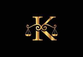 Low firm logo with latter K vector template, Justice logo, Equality, judgement logo vector illustration