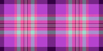 Variation check plaid seamless, gingham tartan textile pattern. Front vector fabric background texture in purple and pink colors.