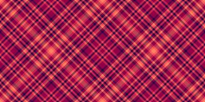 Machinery seamless background plaid, american tartan check texture. Overlay fabric pattern textile vector in red and pink colors.