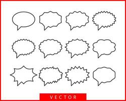Set talk bubbles speech vector. Blank empty bubble icon design elements. Chat on line symbol template. Collection dialogue balloon stickers silhouette. vector