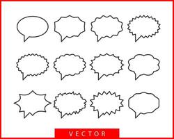 Set talk bubbles speech vector. Blank empty bubble icon design elements. Chat on line symbol template. Collection dialogue balloon stickers silhouette. vector