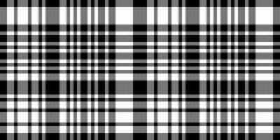 Linear check textile texture, lovely fabric seamless background. Form pattern tartan plaid vector in black and white colors.