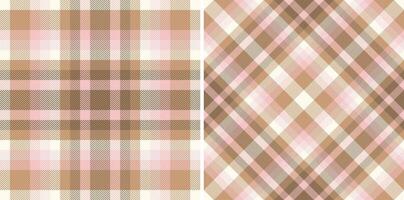 Background texture pattern of seamless plaid fabric with a tartan vector check textile.