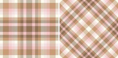 Background texture pattern of seamless plaid fabric with a tartan vector check textile.