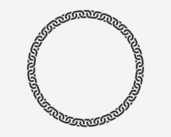 Texture chain round frame. Circle border chains silhouette black and white isolated on background. Chainlet design element. vector