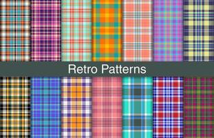 Retro plaid bundles, textile design, checkered fabric pattern for shirt, dress, suit, wrapping paper print, invitation and gift card. vector