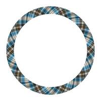 Circle borders and frames vector. Round border pattern geometric vintage frame design. Scottish tartan plaid fabric texture. Template for gift card, collage, scrapbook or photo album and portrait. vector
