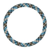 Circle borders and frames vector. Round border pattern geometric vintage frame design. Scottish tartan plaid fabric texture. Template for gift card, collage, scrapbook or photo album and portrait. vector