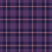 Patterned fabric tartan seamless, spring check background pattern. Oktoberfest textile vector plaid texture in violet and orange colors.