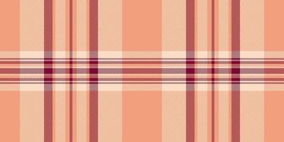 Line textile background plaid, square check seamless vector. Buffalo tartan texture fabric pattern in orange and light colors. vector