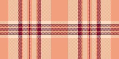 Line textile background plaid, square check seamless vector. Buffalo tartan texture fabric pattern in orange and light colors. vector