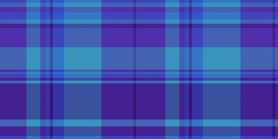 Soft fabric tartan textile, tech seamless check plaid. Material pattern texture background vector in blue and indigo colors.