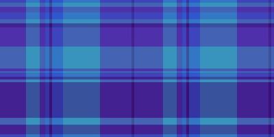 Soft fabric tartan textile, tech seamless check plaid. Material pattern texture background vector in blue and indigo colors.