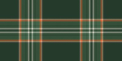 Artistic texture tartan pattern, bandana vector textile fabric. Long check seamless background plaid in dark and green colors.