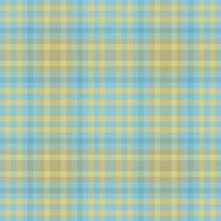 Cozy pattern texture seamless, interior textile fabric background. Repeating tartan check vector plaid in yellow and cyan colors.