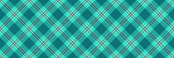 Arabic check textile background, towel plaid tartan seamless. Factory texture pattern vector fabric in teal and cyan colors.