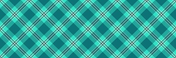 Arabic check textile background, towel plaid tartan seamless. Factory texture pattern vector fabric in teal and cyan colors.