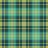 Plaid seamless pattern in green. Check fabric texture. Vector textile print.