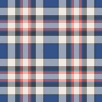 Plaid seamless pattern in blue. Check fabric texture. Vector textile print.