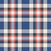 Plaid seamless pattern in blue. Check fabric texture. Vector textile print.