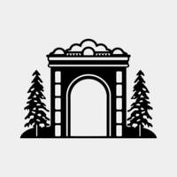 museum icon. vector illustration. isolated and graphic symbol. thin line pictogram