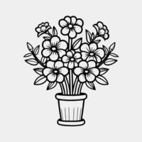 flower in the pot vector illustration