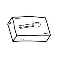 Packed matches. Drawn by contour on a white background. vector