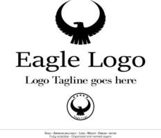 Eagle Logo, Flying Bird Emblem. dove mascot. American Bald Eagle silhouette logo. Minimal design, minimalistic logo vector